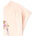 Childrens Place Peach Flowered Roll Sleeve Top